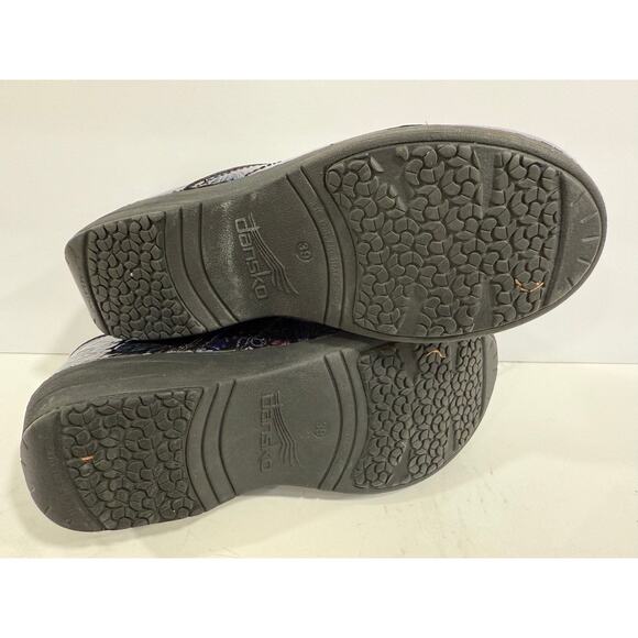 Dansko XP 2.0 Clogs 39 Floral Paisley Patent Nursing Work Comfort Purple - Picture 8 of 12